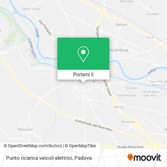 Mappa Punto ricarica veicoli elettrici