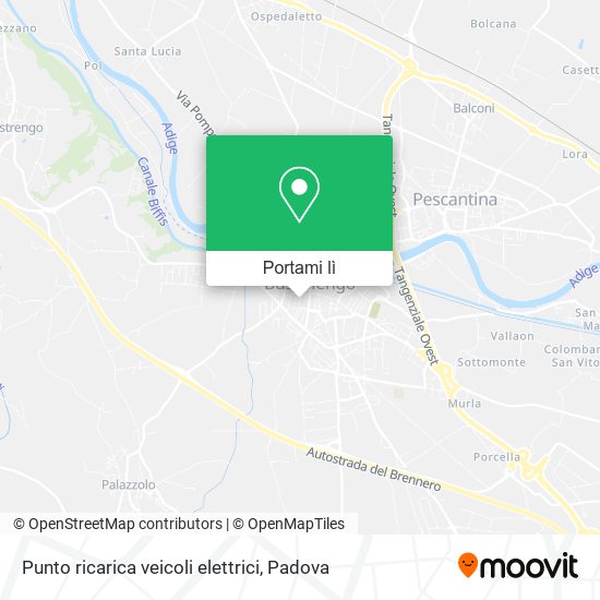 Mappa Punto ricarica veicoli elettrici