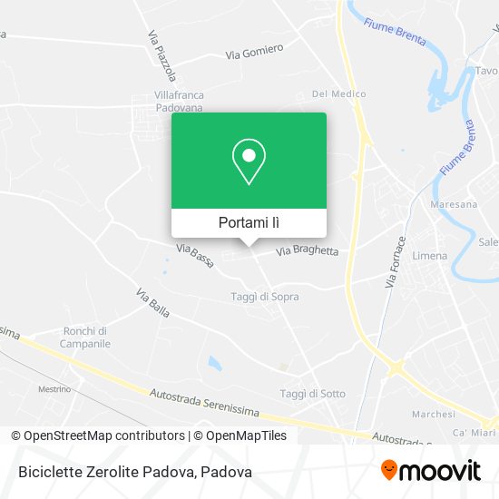 Mappa Biciclette Zerolite Padova