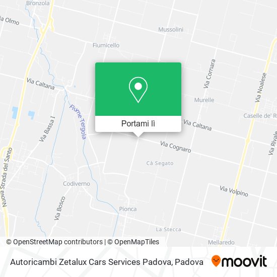 Mappa Autoricambi Zetalux Cars Services Padova