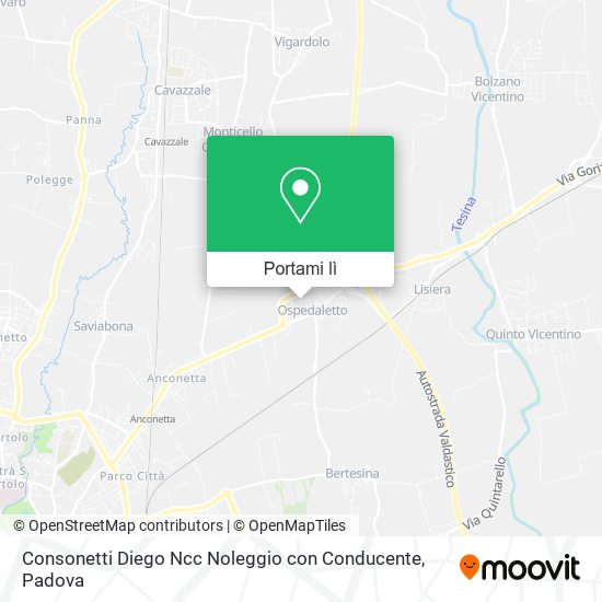 Mappa Consonetti Diego Ncc Noleggio con Conducente
