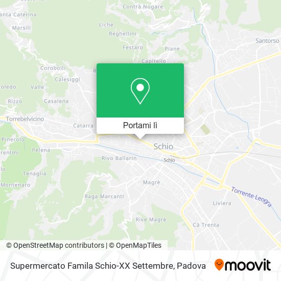 Mappa Supermercato Famila Schio-XX Settembre