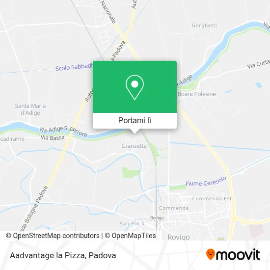 Mappa Aadvantage la Pizza