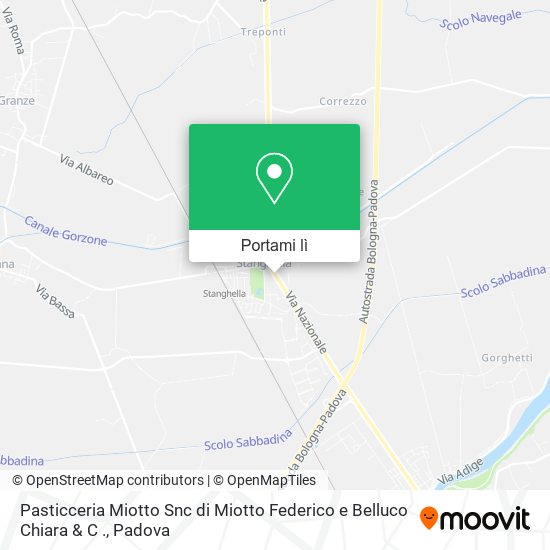 Mappa Pasticceria Miotto Snc di Miotto Federico e Belluco Chiara & C .