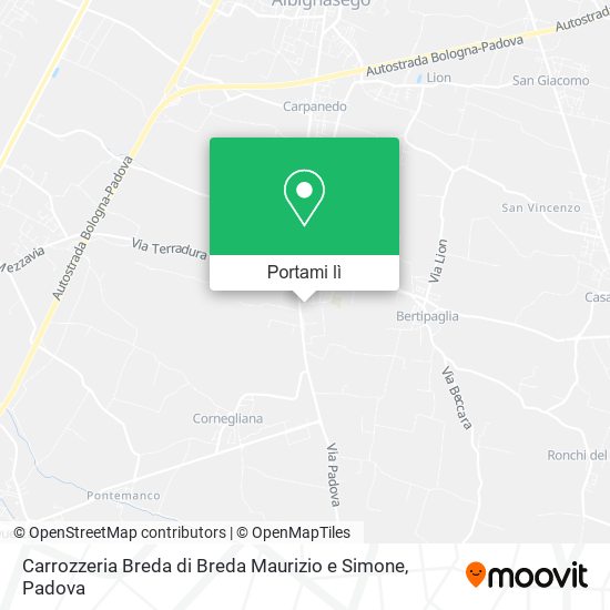 Mappa Carrozzeria Breda di Breda Maurizio e Simone