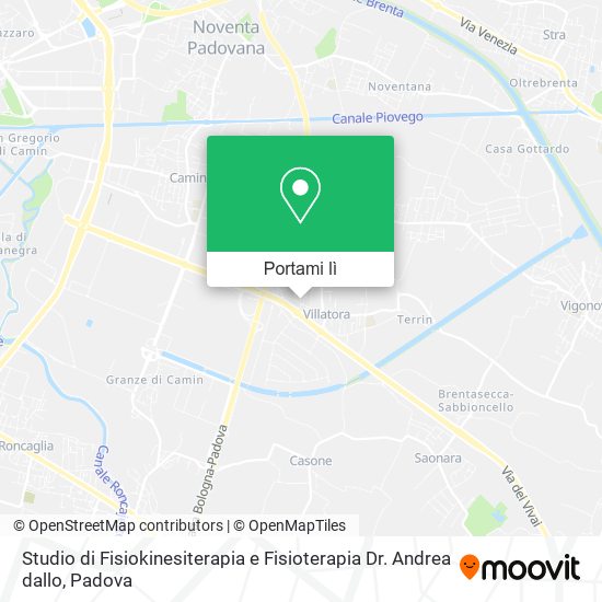 Mappa Studio di Fisiokinesiterapia e Fisioterapia Dr. Andrea dallo
