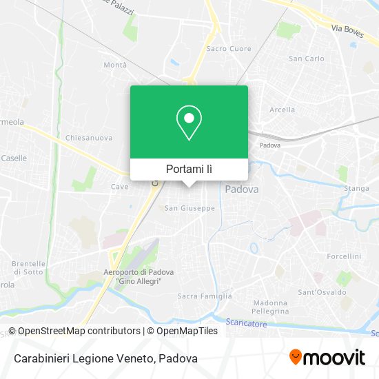 Mappa Carabinieri Legione Veneto