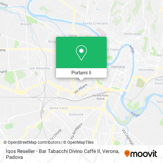 Mappa Iqos Reseller - Bar Tabacchi Divino Caffè II, Verona