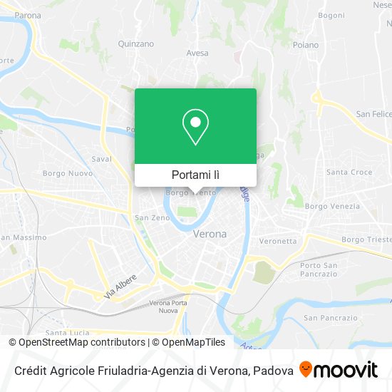 Mappa Crédit Agricole Friuladria-Agenzia di Verona