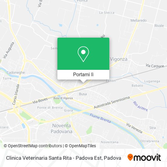 Mappa Clinica Veterinaria Santa Rita - Padova Est
