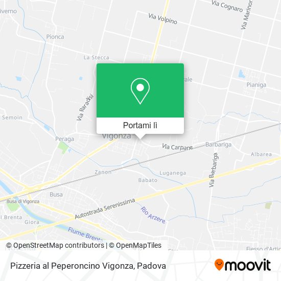 Mappa Pizzeria al Peperoncino Vigonza