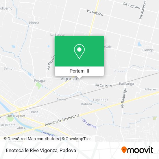 Mappa Enoteca le Rive Vigonza