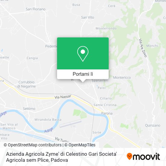 Mappa Azienda Agricola Zyme' di Celestino Gari Societa' Agricola sem Plice