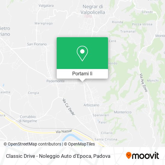 Mappa Classic Drive - Noleggio Auto d'Epoca