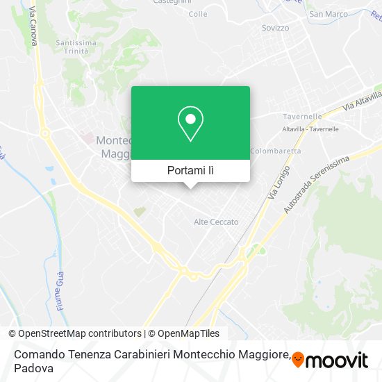 Mappa Comando Tenenza Carabinieri Montecchio Maggiore
