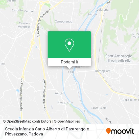 Mappa Scuola Infanzia Carlo Alberto di Pastrengo e Piovezzano