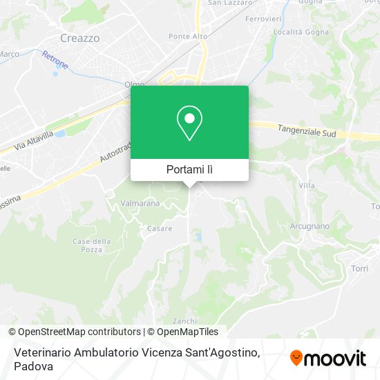 Mappa Veterinario Ambulatorio Vicenza Sant'Agostino