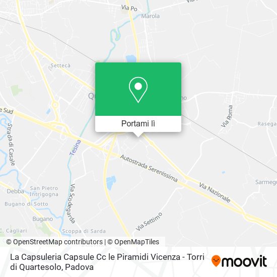 Mappa La Capsuleria Capsule Cc le Piramidi Vicenza - Torri di Quartesolo