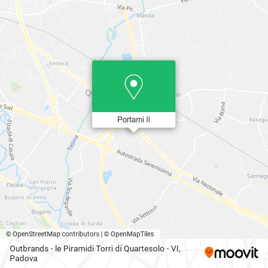 Mappa Outbrands - le Piramidi Torri di Quartesolo - VI
