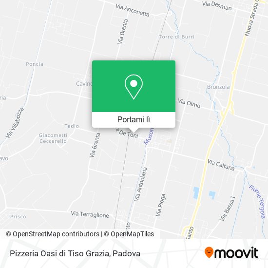 Mappa Pizzeria Oasi di Tiso Grazia