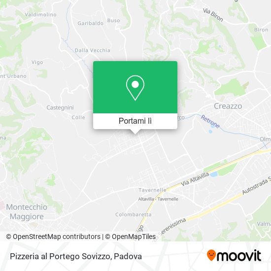 Mappa Pizzeria al Portego Sovizzo