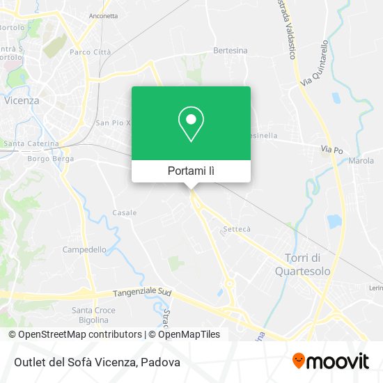 Mappa Outlet del Sofà Vicenza