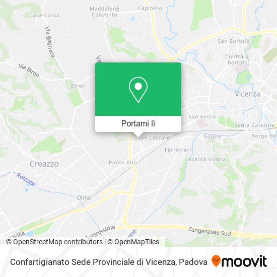 Mappa Confartigianato Sede Provinciale di Vicenza