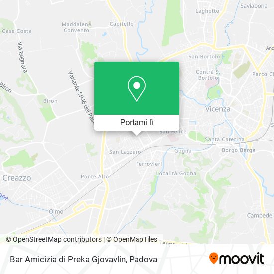 Mappa Bar Amicizia di Preka Gjovavlin
