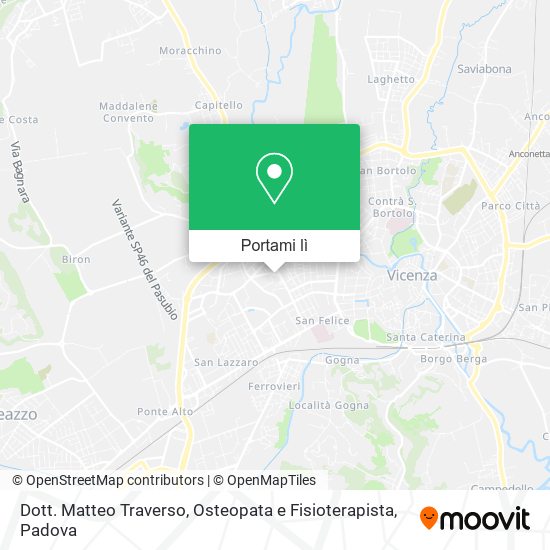 Mappa Dott. Matteo Traverso, Osteopata e Fisioterapista