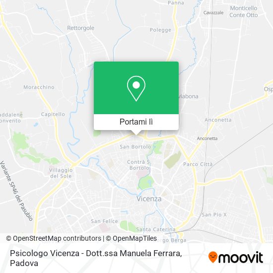 Mappa Psicologo Vicenza - Dott.ssa Manuela Ferrara