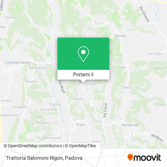 Mappa Trattoria Salomoni Rigon