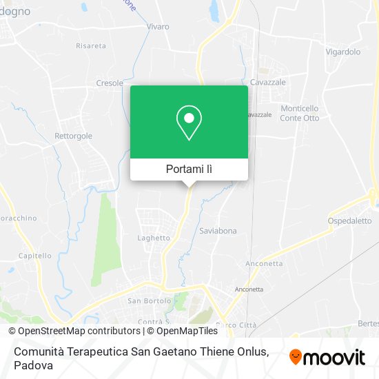 Mappa Comunità Terapeutica San Gaetano Thiene Onlus