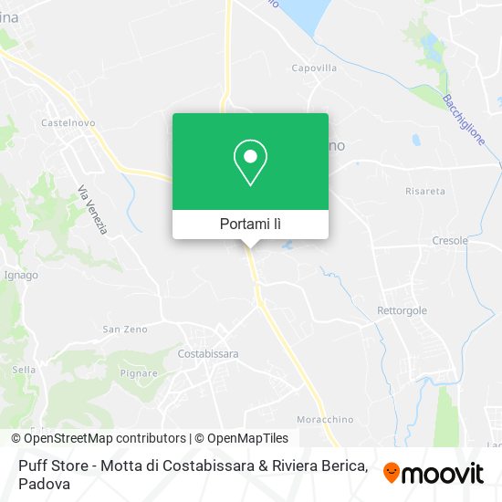Mappa Puff Store - Motta di Costabissara & Riviera Berica