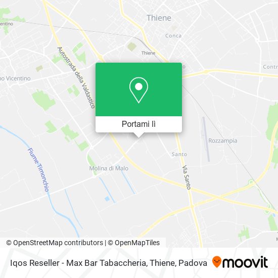 Mappa Iqos Reseller - Max Bar Tabaccheria, Thiene