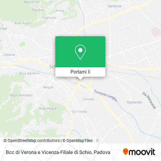 Mappa Bcc di Verona e Vicenza-Filiale di Schio