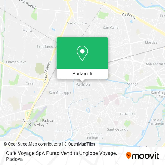 Mappa Cafè Voyage SpA Punto Vendita Unglobe Voyage