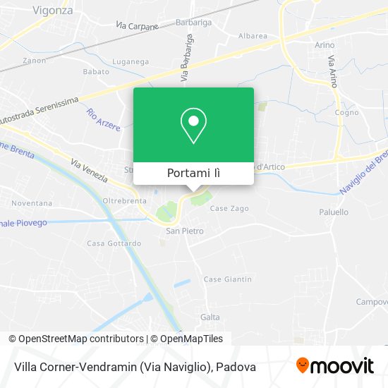 Mappa Villa Corner-Vendramin (Via Naviglio)
