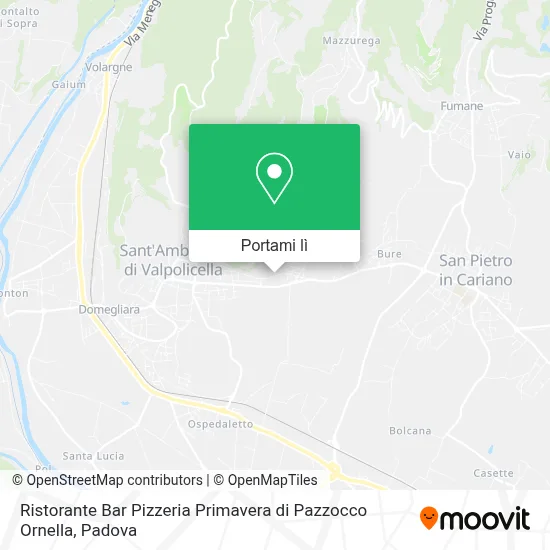 Mappa Ristorante Bar Pizzeria Primavera di Pazzocco Ornella