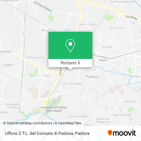 Mappa Ufficio Z.T.L. del Comune di Padova