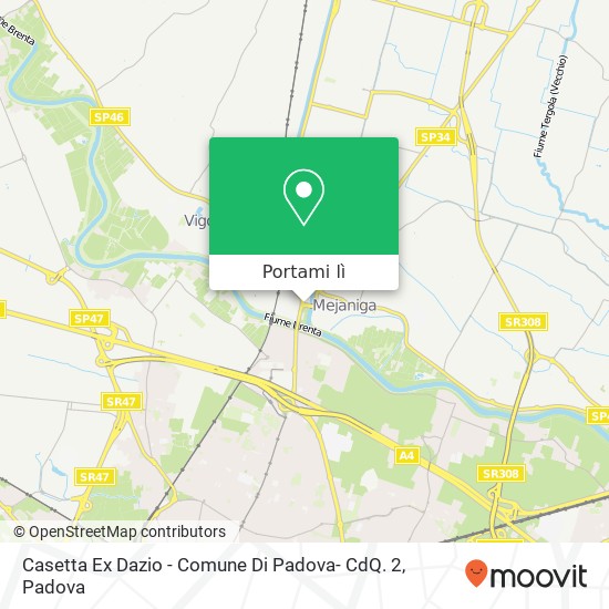 Mappa Casetta Ex Dazio - Comune Di Padova- CdQ. 2