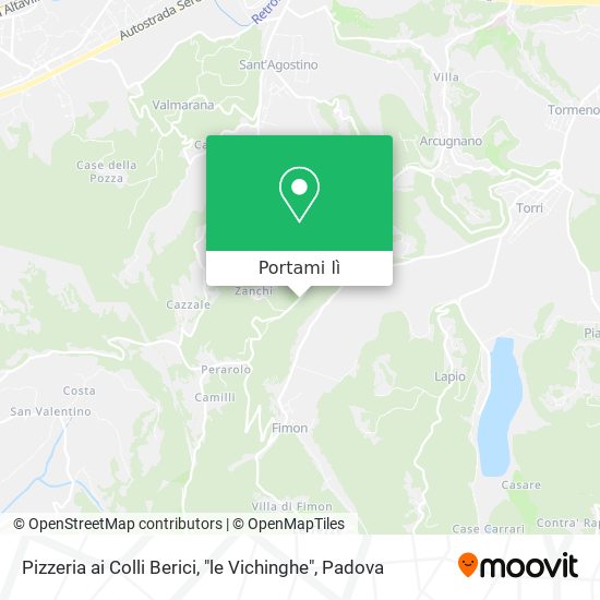 Mappa Pizzeria ai Colli Berici, "le Vichinghe"