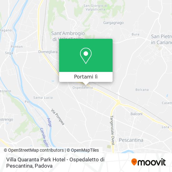 Mappa Villa Quaranta Park Hotel - Ospedaletto di Pescantina