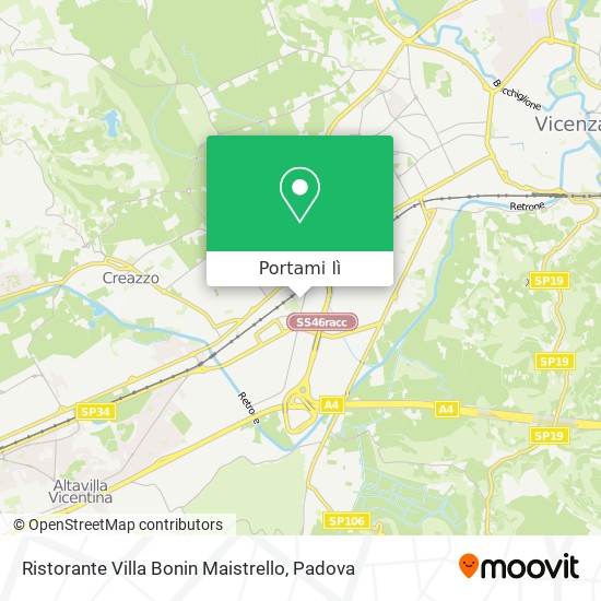 Mappa Ristorante Villa Bonin Maistrello