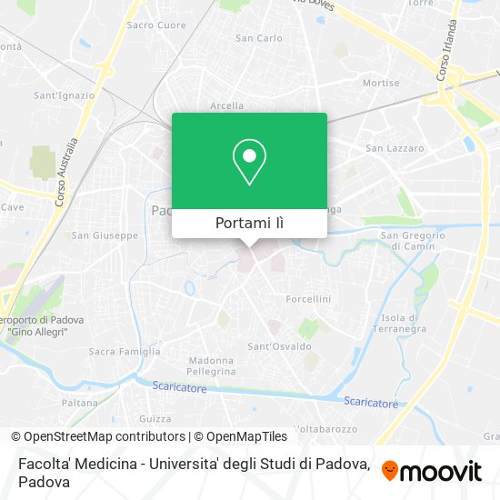 Mappa Facolta' Medicina - Universita' degli Studi di Padova