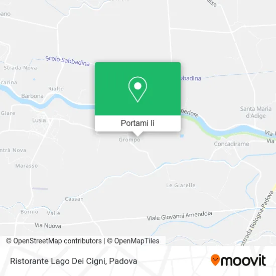 Mappa Ristorante Lago Dei Cigni