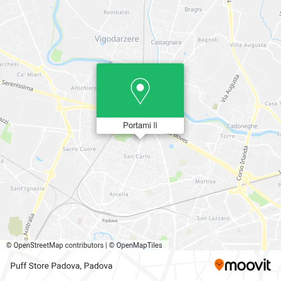 Mappa Puff Store Padova
