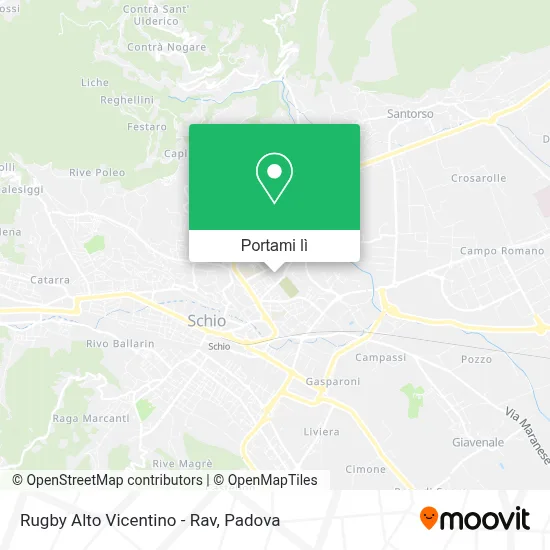Mappa Rugby Alto Vicentino - Rav