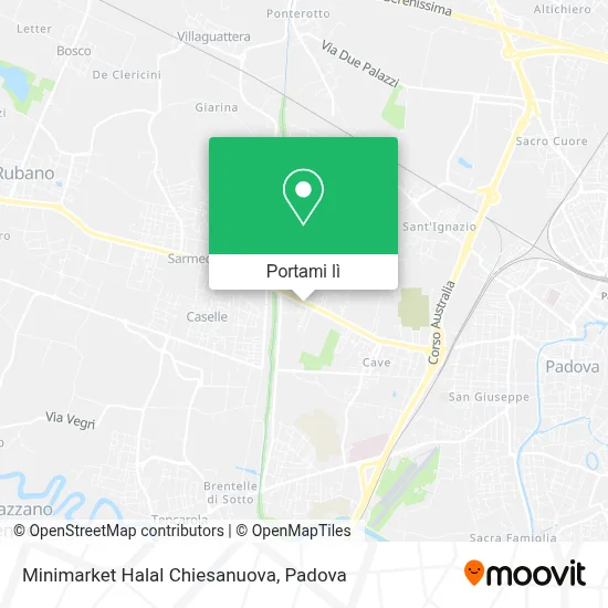 Mappa Minimarket Halal Chiesanuova