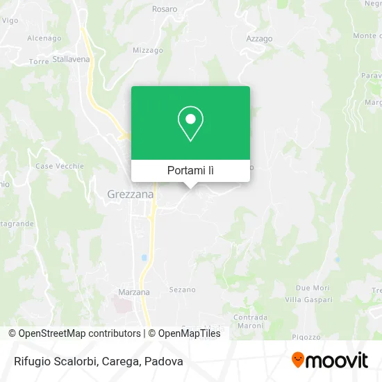 Mappa Rifugio Scalorbi, Carega