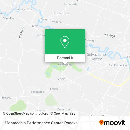 Mappa Montecchia Performance Center